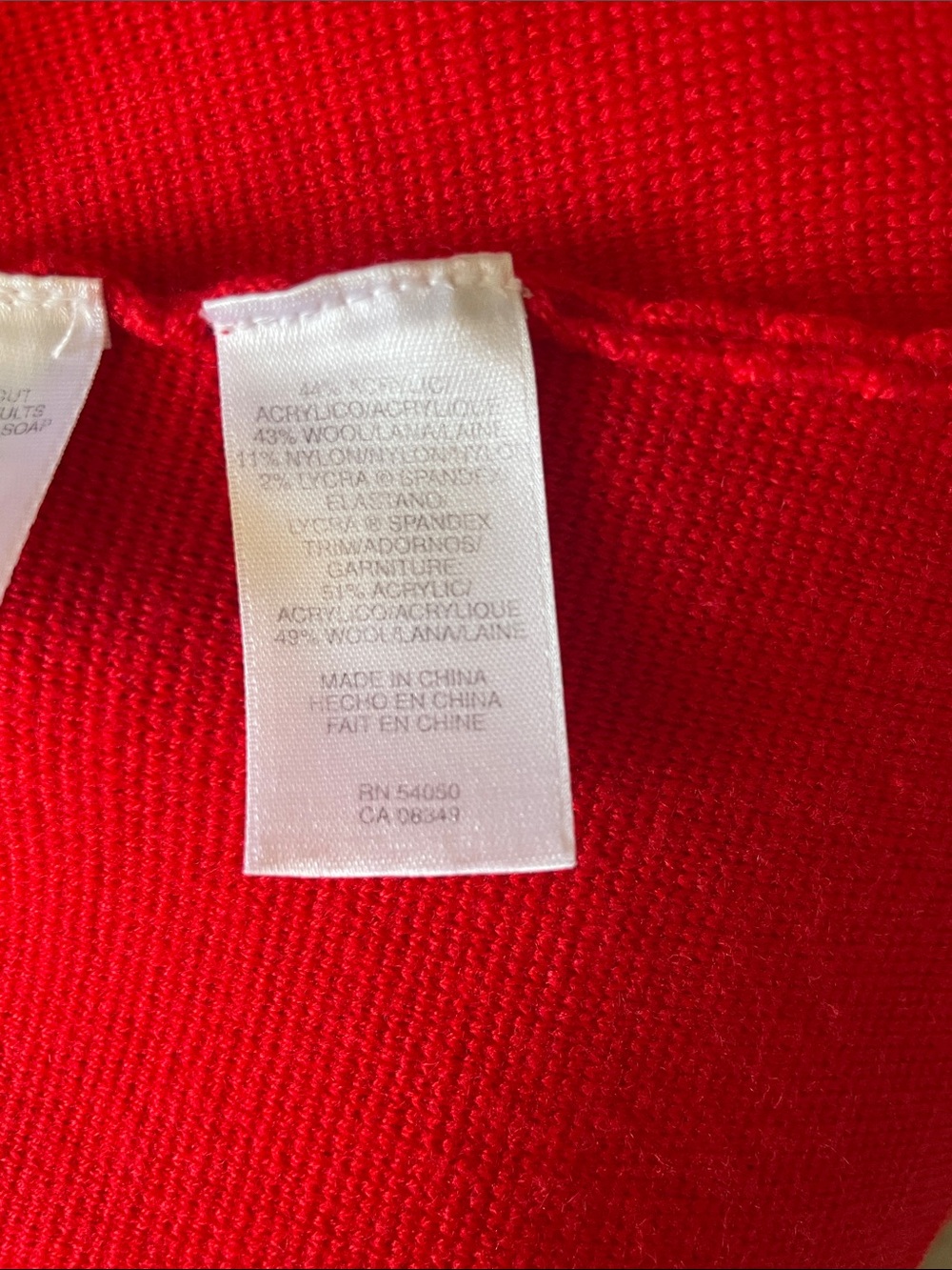 Anne Klein Women's Red Tailored Single-Button Blazer w/ Shoulder Pads -Size M - Picture 6 of 7